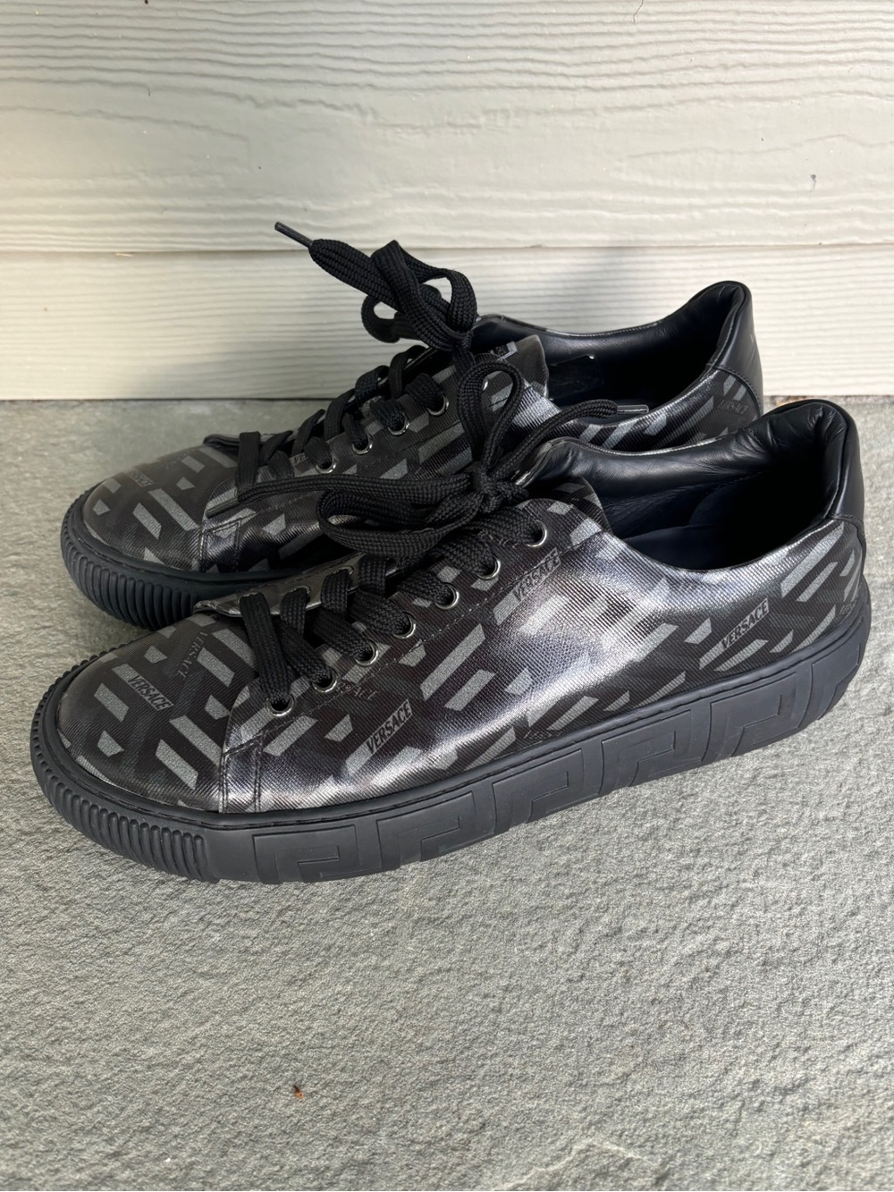 Versace Monogram Low Top Runway Sneakers